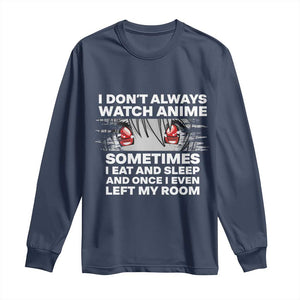 Funny Anime Lover Long Sleeve Shirt Japanese Kawaii Manga Otaku TS02 Navy Print Your Wear