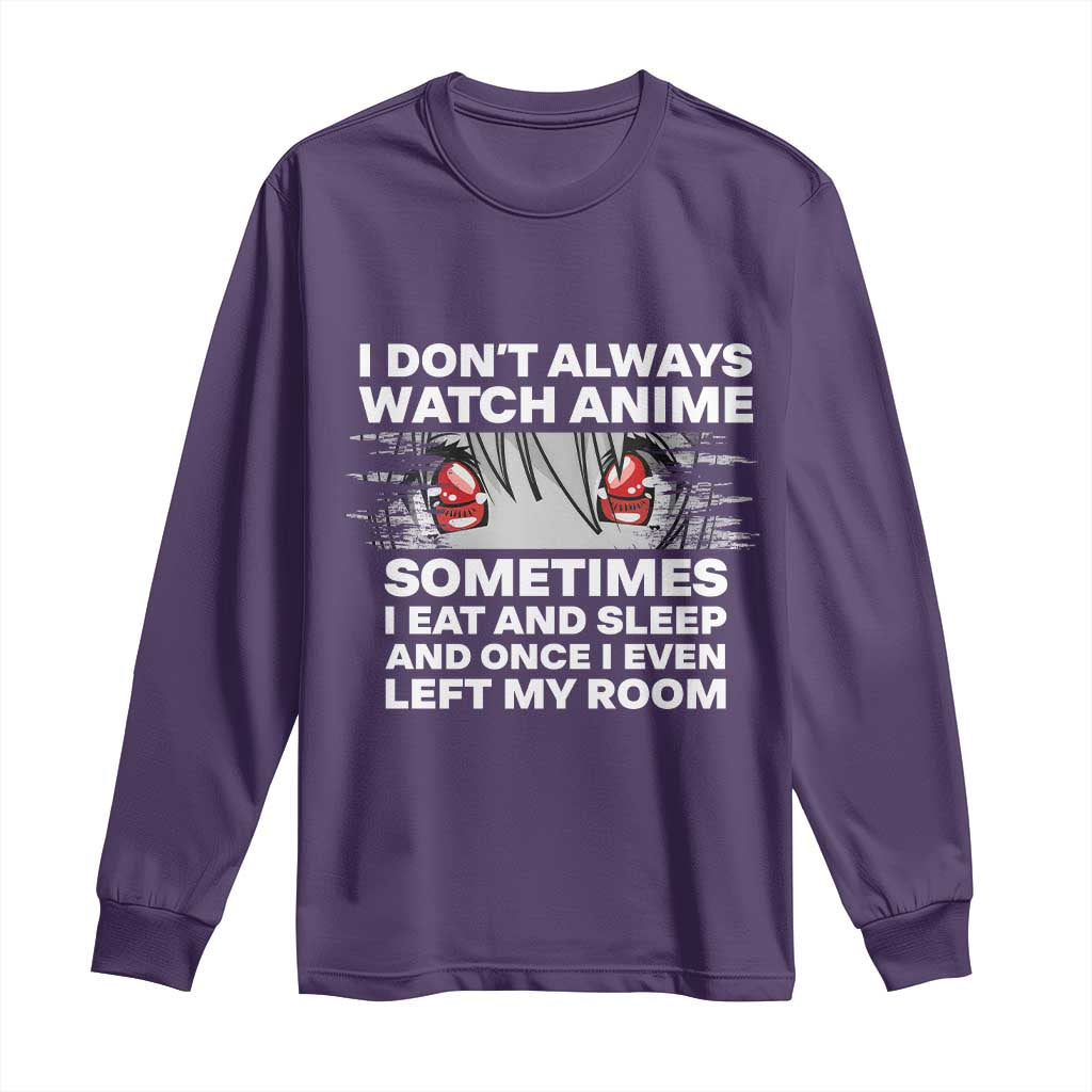 Funny Anime Lover Long Sleeve Shirt Japanese Kawaii Manga Otaku TS02 Purple Print Your Wear