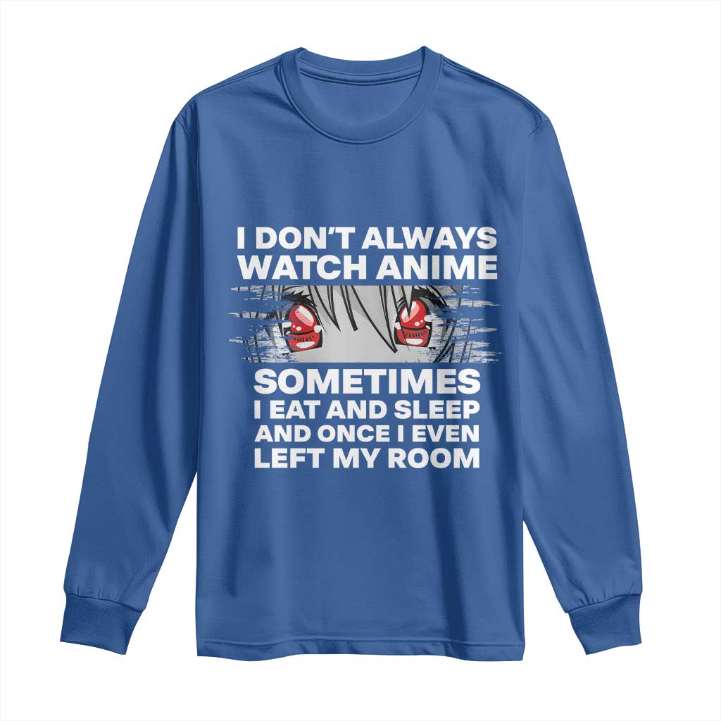 Funny Anime Lover Long Sleeve Shirt Japanese Kawaii Manga Otaku TS02 Royal Blue Print Your Wear
