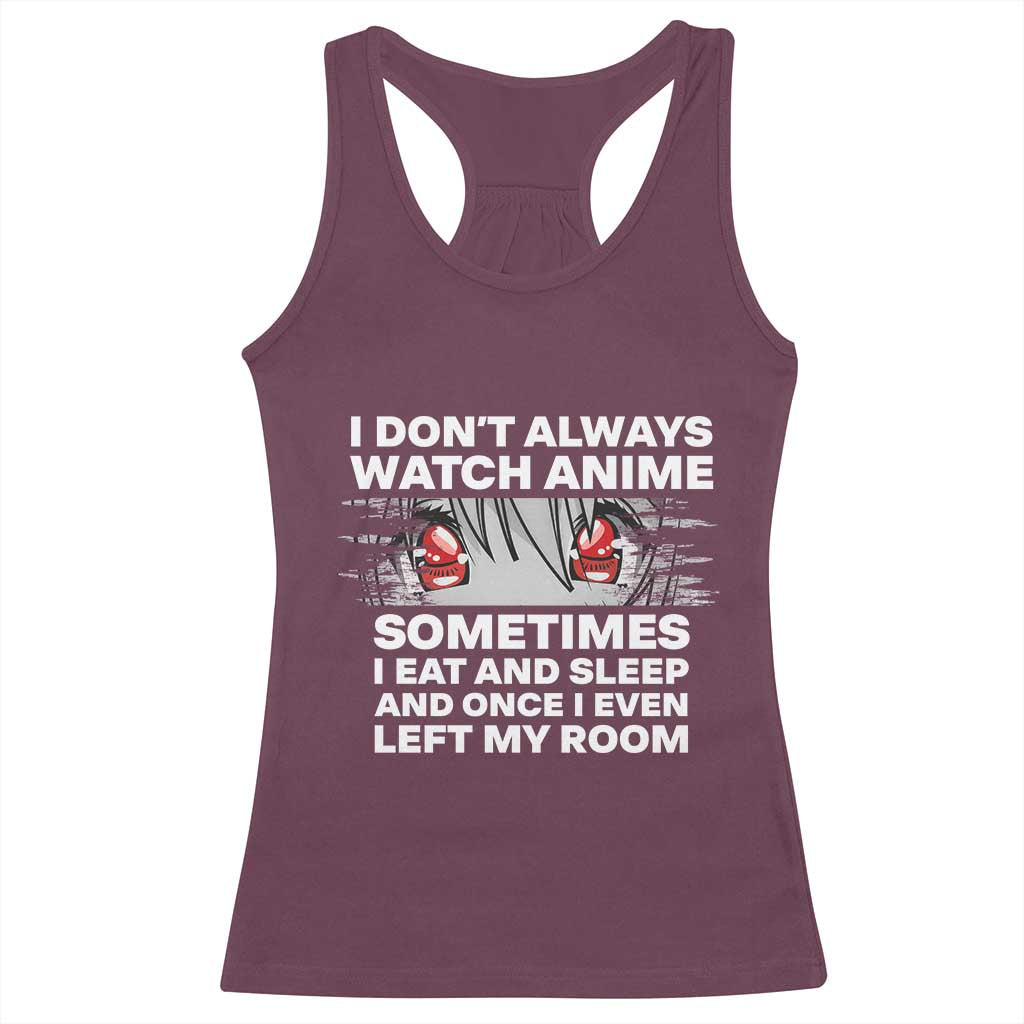 Funny Anime Lover Racerback Tank Top Japanese Kawaii Manga Otaku TS02 Maroon Print Your Wear