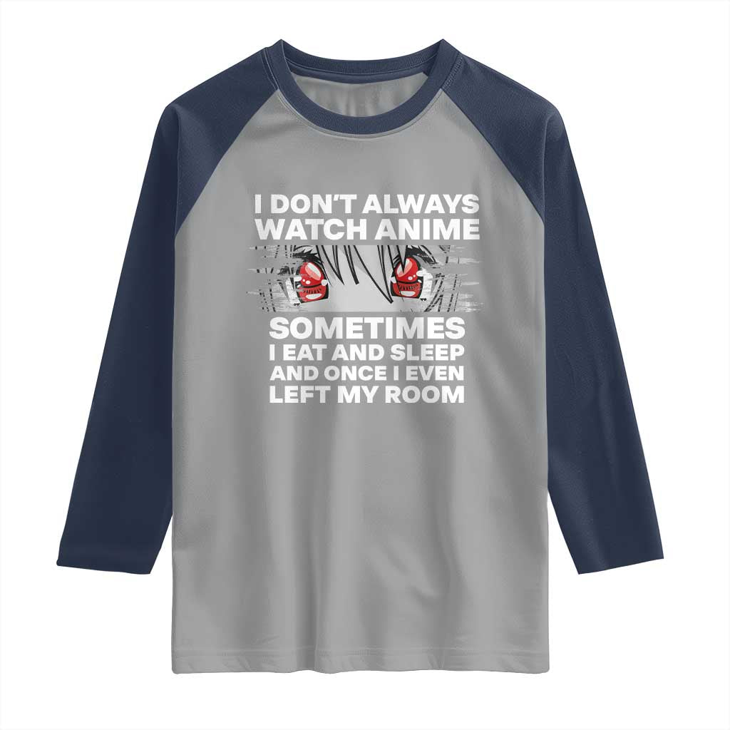 Funny Anime Lover Raglan Shirt Japanese Kawaii Manga Otaku TS02 Sport Gray Navy Print Your Wear