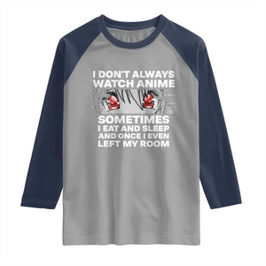 Funny Anime Lover Raglan Shirt Japanese Kawaii Manga Otaku TS02 Sport Gray Navy Print Your Wear