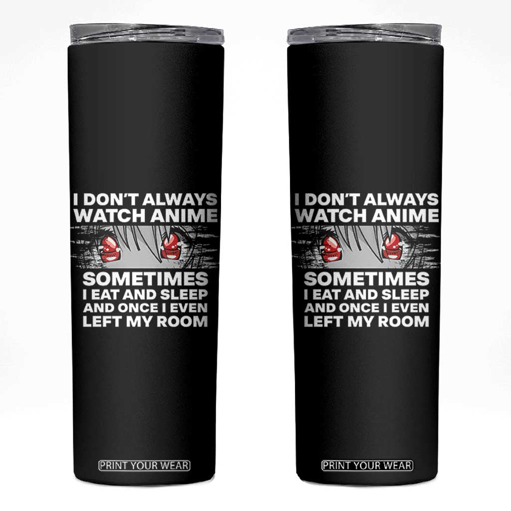 Funny Anime Lover Skinny Tumbler Japanese Kawaii Manga Otaku TS02 Black Print Your Wear