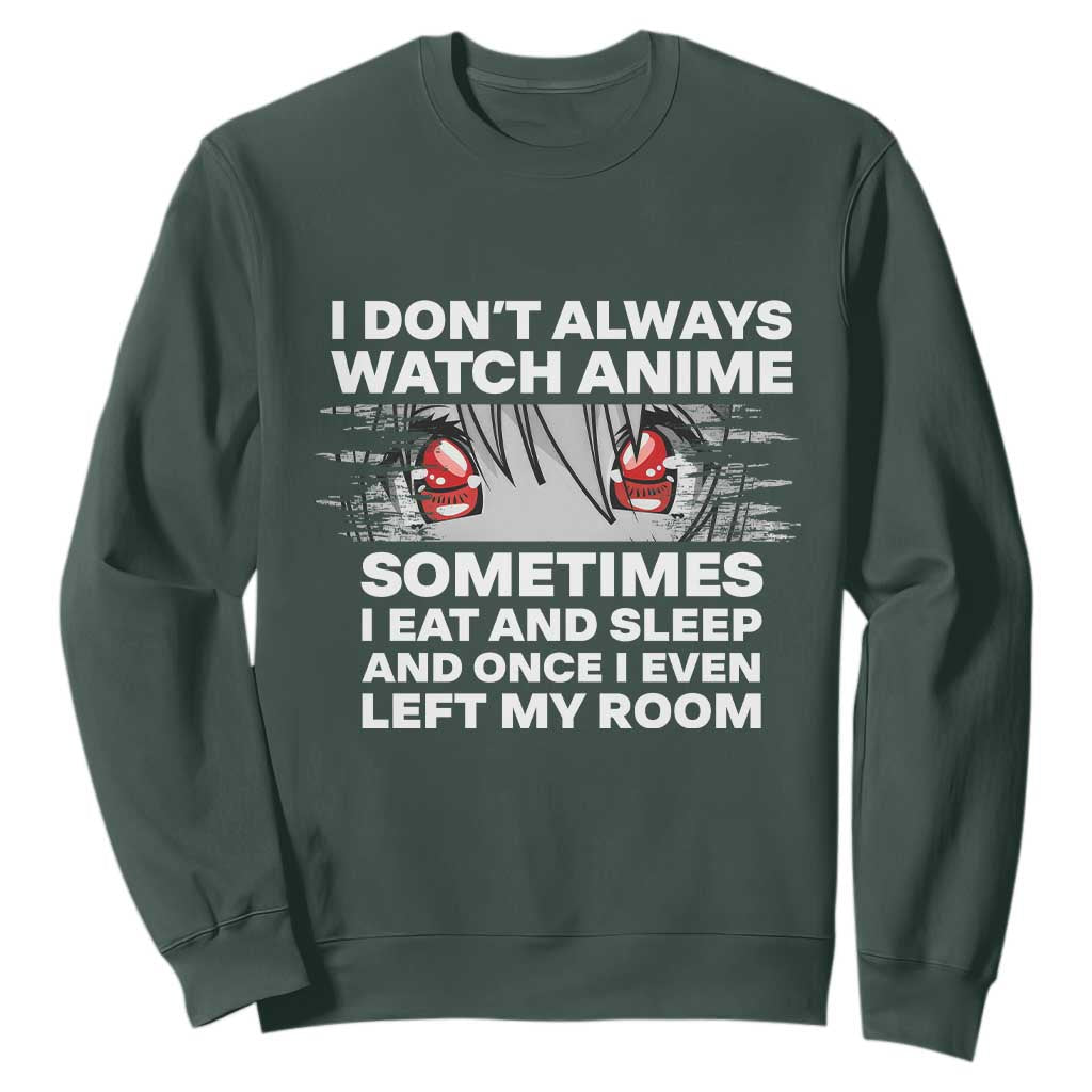 Funny Anime Lover Sweatshirt Japanese Kawaii Manga Otaku TS02 Dark Forest Green Print Your Wear