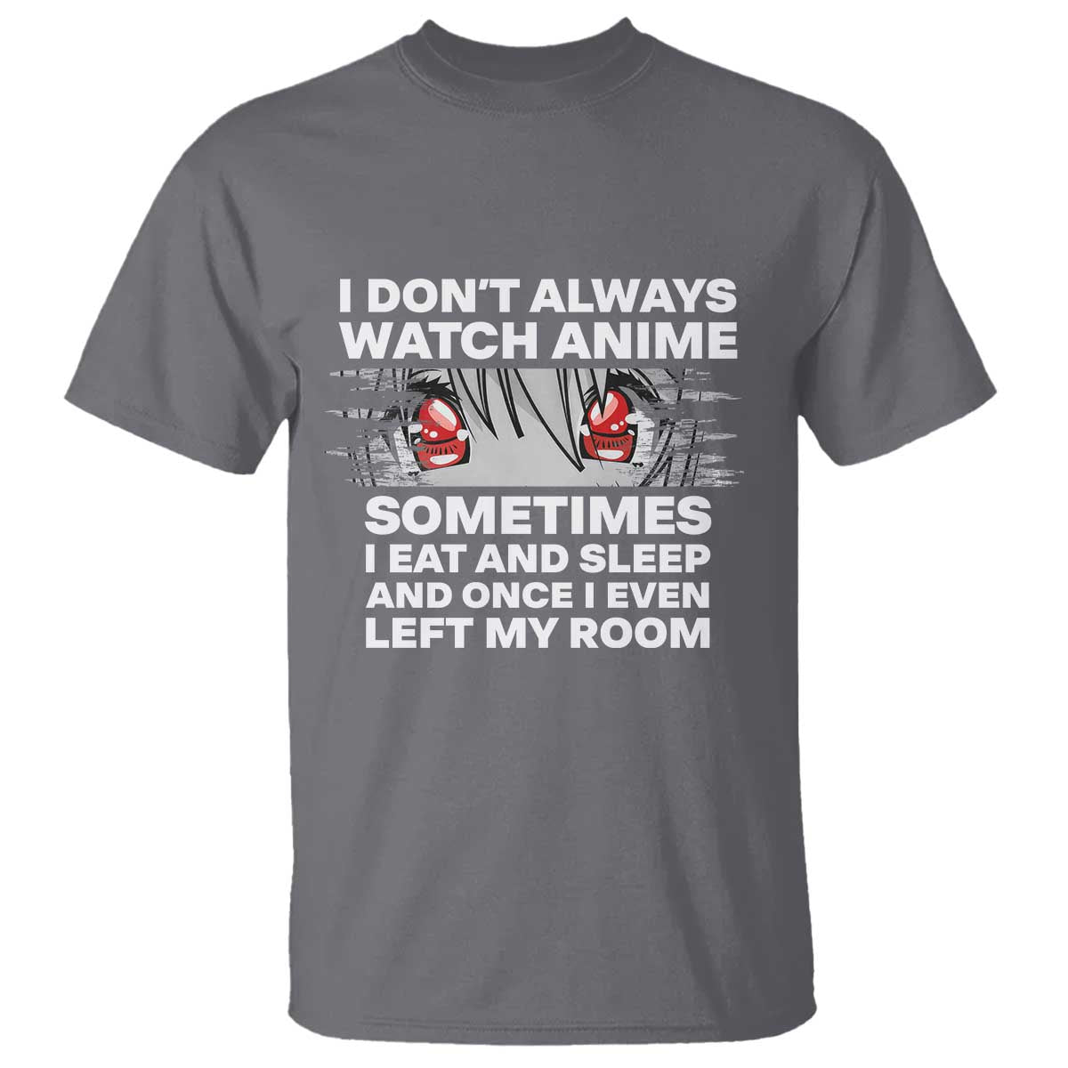 Funny Anime Lover T Shirt Japanese Kawaii Manga Otaku TS02 Charcoal Print Your Wear