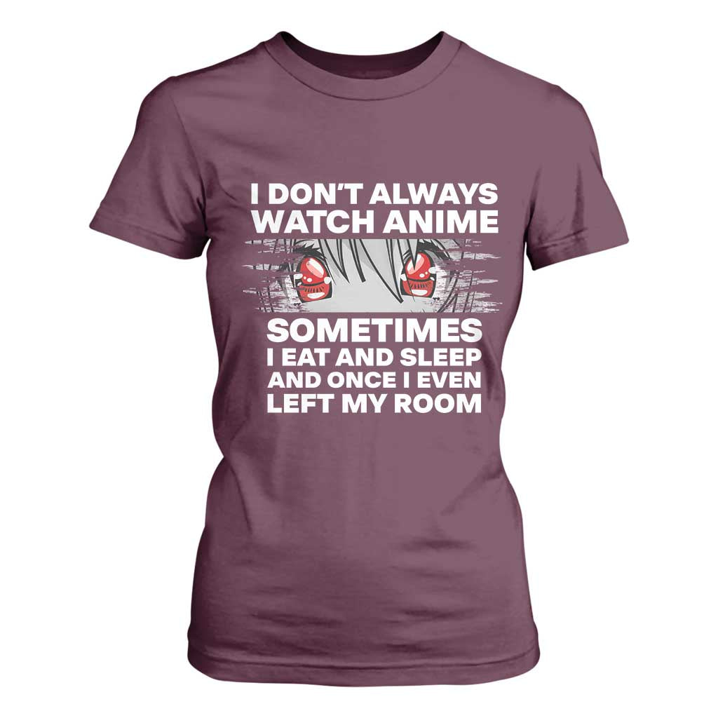 Funny Anime Lover T Shirt For Women Japanese Kawaii Manga Otaku TS02 Maroon Print Your Wear