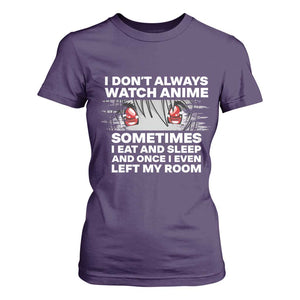 Funny Anime Lover T Shirt For Women Japanese Kawaii Manga Otaku TS02 Purple Print Your Wear