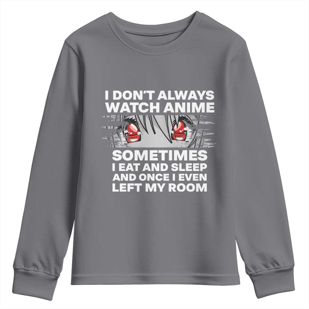 Funny Anime Lover Youth Sweatshirt Japanese Kawaii Manga Otaku TS02 Charcoal Print Your Wear