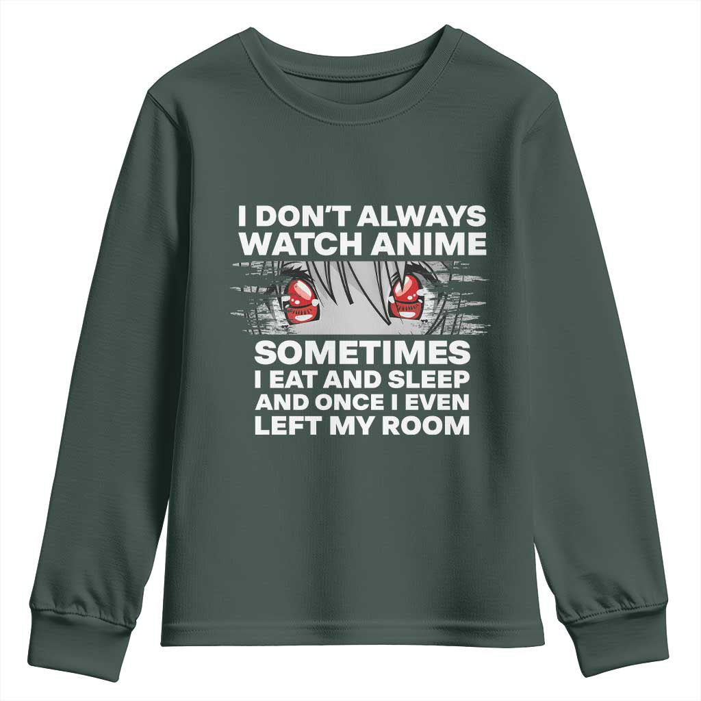 Funny Anime Lover Youth Sweatshirt Japanese Kawaii Manga Otaku TS02 Dark Forest Green Print Your Wear