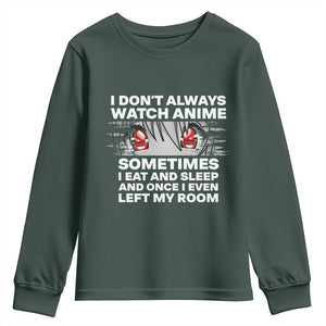 Funny Anime Lover Youth Sweatshirt Japanese Kawaii Manga Otaku TS02 Dark Forest Green Print Your Wear