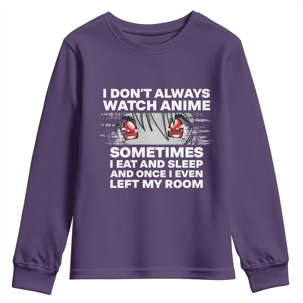 Funny Anime Lover Youth Sweatshirt Japanese Kawaii Manga Otaku TS02 Purple Print Your Wear