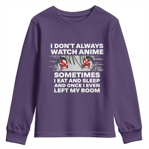 Funny Anime Lover Youth Sweatshirt Japanese Kawaii Manga Otaku TS02 Purple Print Your Wear