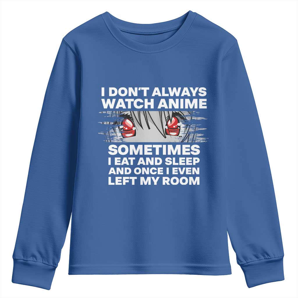 Funny Anime Lover Youth Sweatshirt Japanese Kawaii Manga Otaku TS02 Royal Blue Print Your Wear