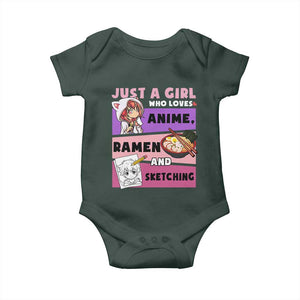 Just A Girl Who Loves Anime Ramen And Sketching Baby Onesie Cute Japan Kawaii Otaku Manga Lover TS02 Print Your Wear