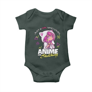 Just A Girl Who Loves Anime and Sketching Baby Onesie Japan Kawaii Otaku Manga Lover TS02 Print Your Wear