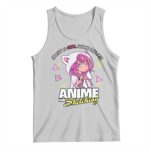 Just A Girl Who Loves Anime and Sketching Tank Top Japan Kawaii Otaku Manga Lover TS02 Ash Print Your Wear