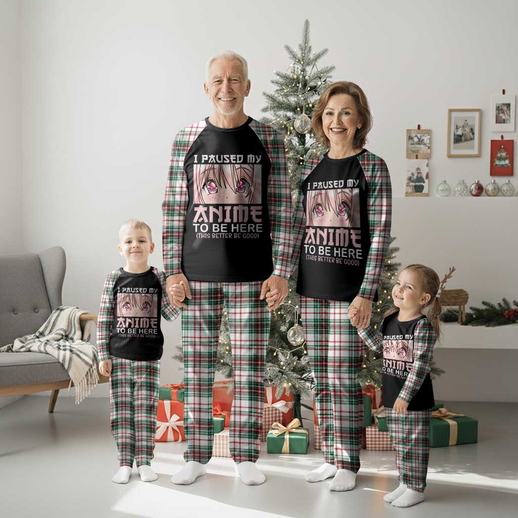 Japan Anime Manga Otaku Plaid Pajama Set I Paused My Anime To Be Here Kawaii Girls TS02 Christmas Plaid Print Your Wear
