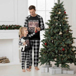 Japan Anime Manga Otaku Plaid Pajama Set I Paused My Anime To Be Here Kawaii Girls TS02 White Plaid Print Your Wear