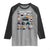 Shark Faces Raglan Shirt Type Of Sharks Identification Marine Biology TS02 Sport Gray Black Print Your Wear