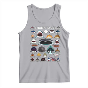 Shark Faces Tank Top Type Of Sharks Identification Marine Biology TS02 Athletic Heather Print Your Wear
