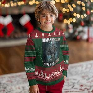 Funny Alpha Wolf Meme Ugly Christmas Sweater Human By Chance Alpha By Choice Cool Funny Alpha Wolf Meme TS02 Christmas Print Your Wear