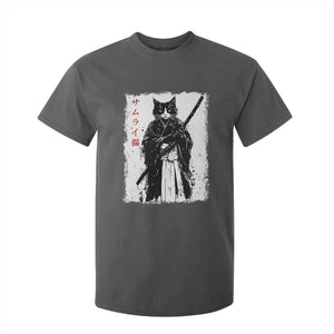Japanese Samurai Cat T Shirt For Kid Retro Vintage Ukiyo-e Warrior Art Graphic TS02 Dark Heather Print Your Wear