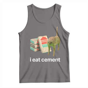 Funny Cursed Cat Meme Tank Top I Eat Cement Oddly Specific Dank Meme TS02 Deep Heather Print Your Wear