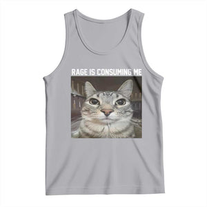 Funny Silly Cat Meme Tank Top Rage Is Consuming Me Staring TS02 Athletic Heather Print Your Wear