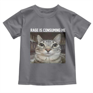 Funny Silly Cat Meme Toddler T Shirt Rage Is Consuming Me Staring TS02 Charcoal Print Your Wear