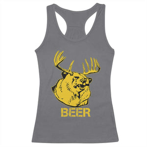 Funny Deer Hunting Racerback Tank Top Bear Plus Deer Equals Beer USA Hunter TS02 Charcoal Print Your Wear