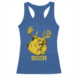 Funny Deer Hunting Racerback Tank Top Bear Plus Deer Equals Beer USA Hunter TS02 Royal Blue Print Your Wear