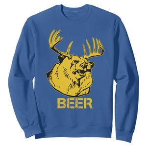 Funny Deer Hunting Sweatshirt Bear Plus Deer Equals Beer USA Hunter TS02 Royal Blue Print Your Wear