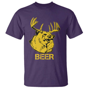 Funny Deer Hunting T Shirt Bear Plus Deer Equals Beer USA Hunter TS02 Purple Print Your Wear
