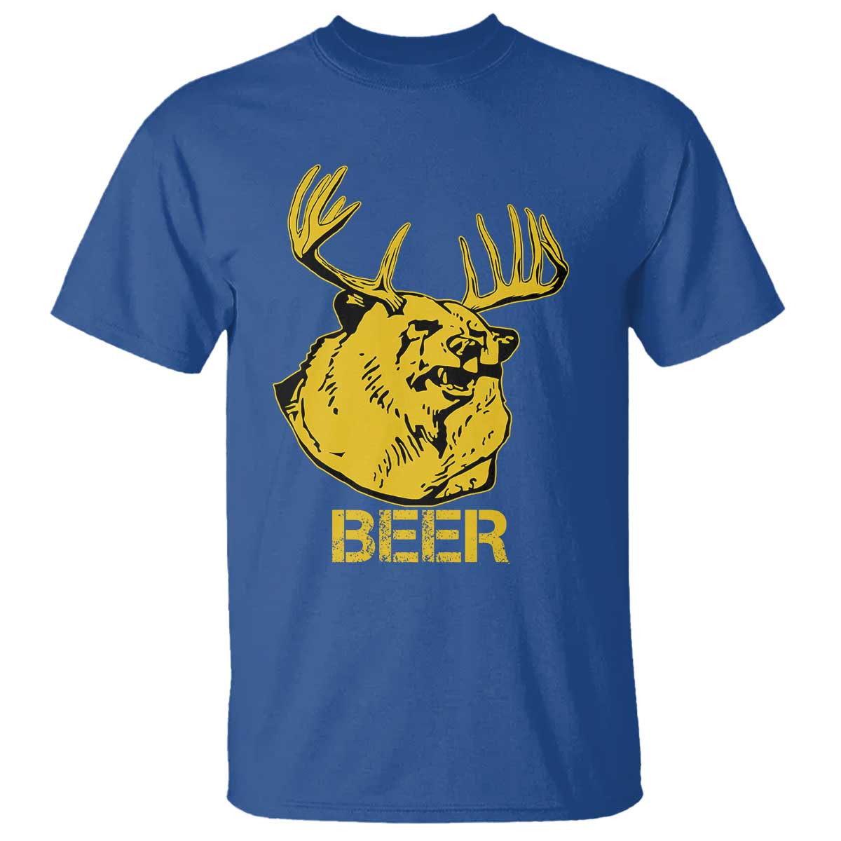 Funny Deer Hunting T Shirt Bear Plus Deer Equals Beer USA Hunter TS02 Royal Blue Print Your Wear