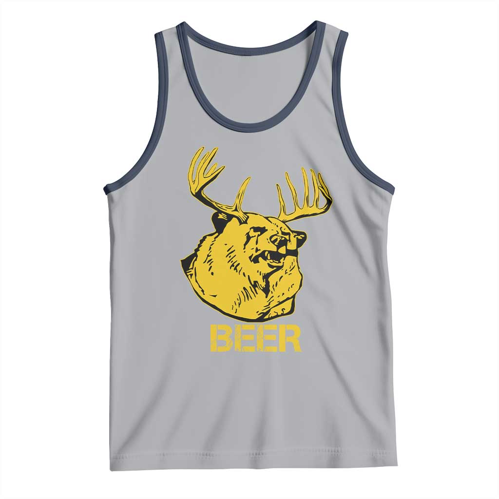 Funny Deer Hunting Tank Top Bear Plus Deer Equals Beer USA Hunter TS02 Athletic Heather Navy Print Your Wear