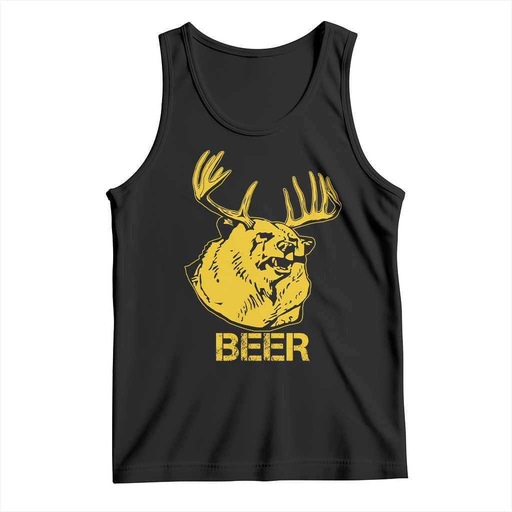 Funny Deer Hunting Tank Top Bear Plus Deer Equals Beer USA Hunter TS02 Black Print Your Wear