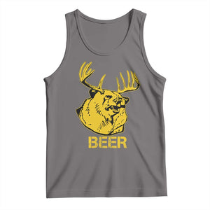 Funny Deer Hunting Tank Top Bear Plus Deer Equals Beer USA Hunter TS02 Deep Heather Print Your Wear