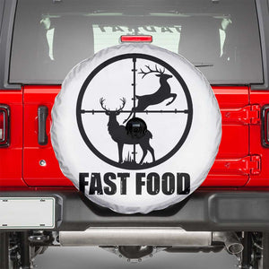 Deer Hunting Spare Tire Cover Deer Hunting Funny Hunter Fast Food Gift TS02 White Print Your Wear