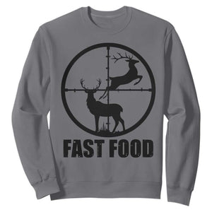 Deer Hunting Sweatshirt Deer Hunting Funny Hunter Fast Food Gift TS02 Charcoal Print Your Wear