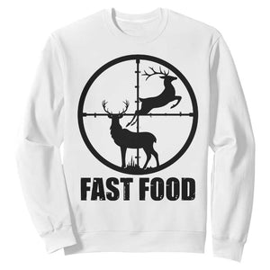 Deer Hunting Sweatshirt Deer Hunting Funny Hunter Fast Food Gift TS02 White Print Your Wear