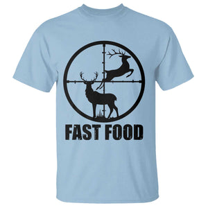 Deer Hunting T Shirt Deer Hunting Funny Hunter Fast Food Gift TS02 Light Blue Print Your Wear