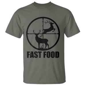 Deer Hunting T Shirt Deer Hunting Funny Hunter Fast Food Gift TS02 Military Green Print Your Wear