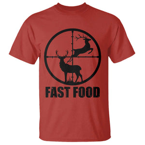 Deer Hunting T Shirt Deer Hunting Funny Hunter Fast Food Gift TS02 Red Print Your Wear