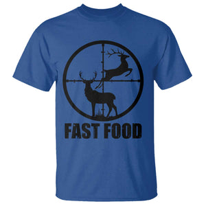 Deer Hunting T Shirt Deer Hunting Funny Hunter Fast Food Gift TS02 Royal Blue Print Your Wear