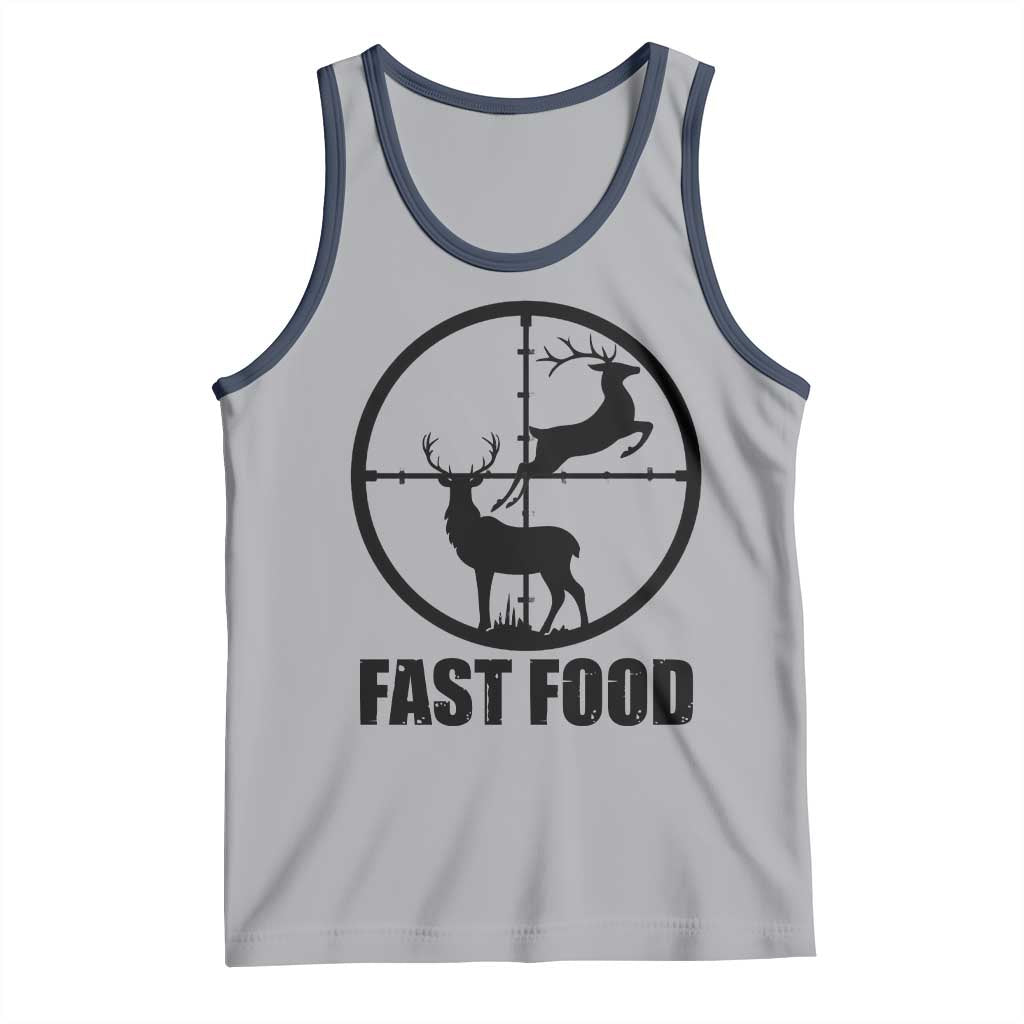 Deer Hunting Tank Top Deer Hunting Funny Hunter Fast Food Gift TS02 Athletic Heather Navy Print Your Wear
