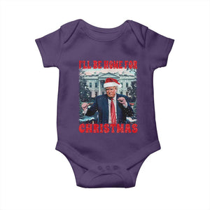 Christmas Dancing Trump Baby Onesie I'll Be Home For Xmas Viral Dances White House Retro Vintage TS02 Purple Print Your Wear