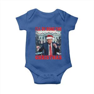 Christmas Dancing Trump Baby Onesie I'll Be Home For Xmas Viral Dances White House Retro Vintage TS02 Royal Blue Print Your Wear
