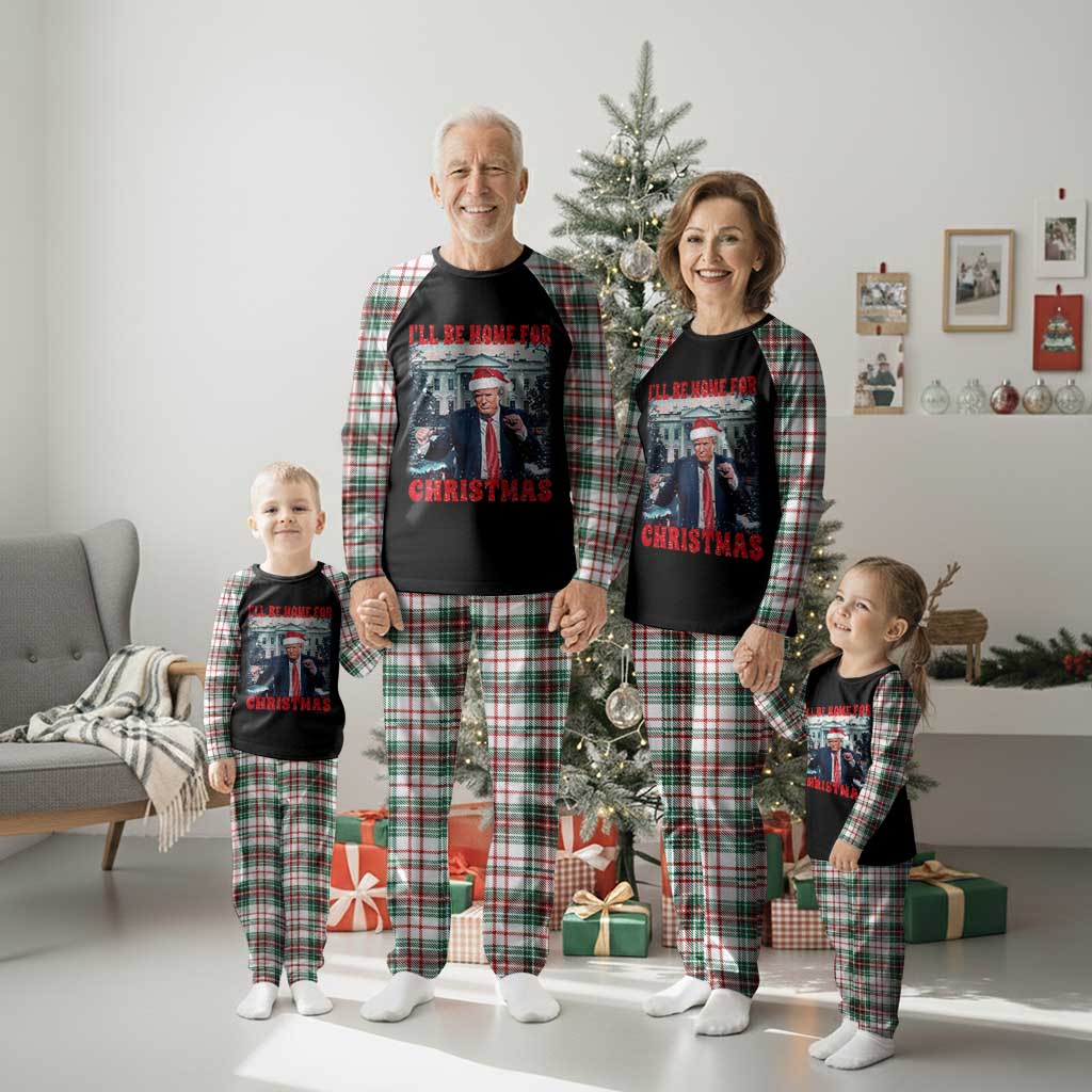 Christmas Dancing Trump Plaid Pajama Set I'll Be Home For Xmas Viral Dances White House Retro Vintage TS02 Christmas Plaid Print Your Wear