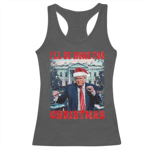 Christmas Dancing Trump Racerback Tank Top I'll Be Home For Xmas Viral Dances White House Retro Vintage TS02 Dark Heather Print Your Wear