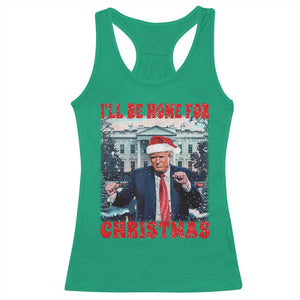 Christmas Dancing Trump Racerback Tank Top I'll Be Home For Xmas Viral Dances White House Retro Vintage TS02 Irish Green Print Your Wear